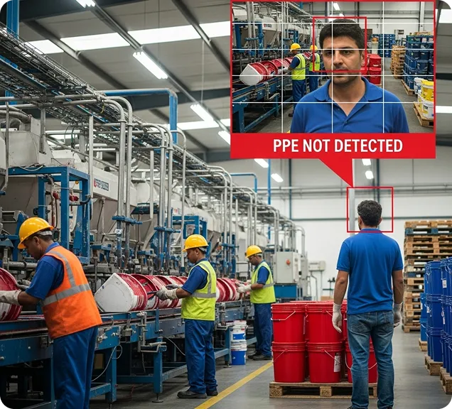 Before - Worker without PPE